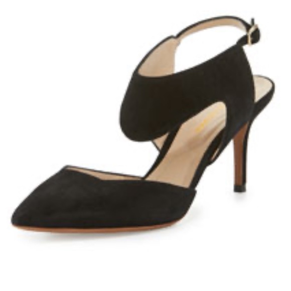 Nicholas Kirkwood Leda Suede Cutout Slingback Pump, Black 38 1/2 - Picture 2 of 13
